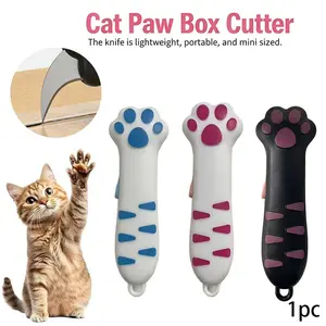 Cat Paw Design Retractable Opening Knife, Mini Cute Unboxing Tool, Multi-Functional Utility Knife, Ideal for Cardboard, Packaging Boxes, Wraps, Seals