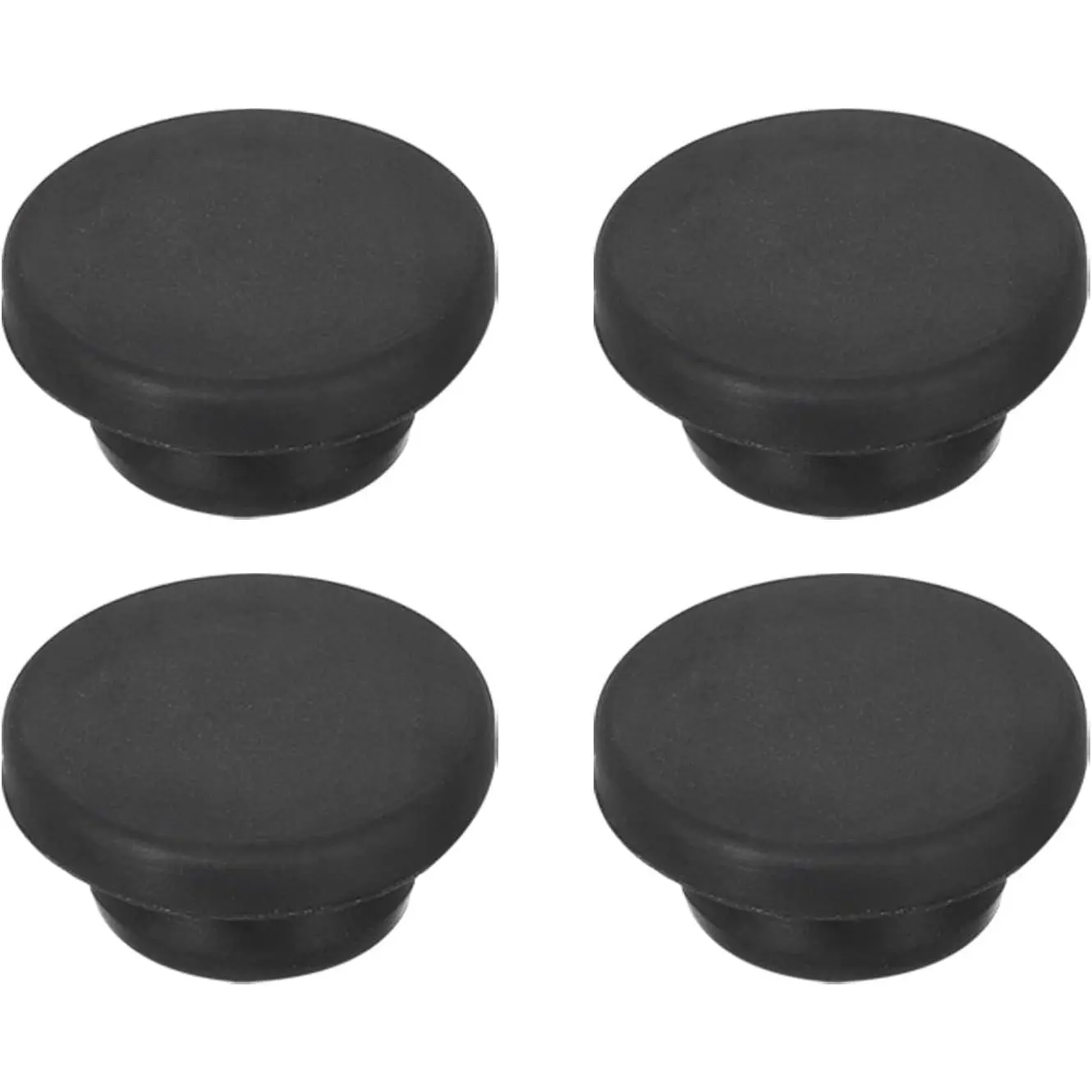 4pcs T-Shaped Silicone Plugs 26mm 1 Inch Dia Snap in Plug Hole Seal Cover Round Rubber Stopper for Kitchen Rubber Bulkheads Waterproof Sealing Plugs Black