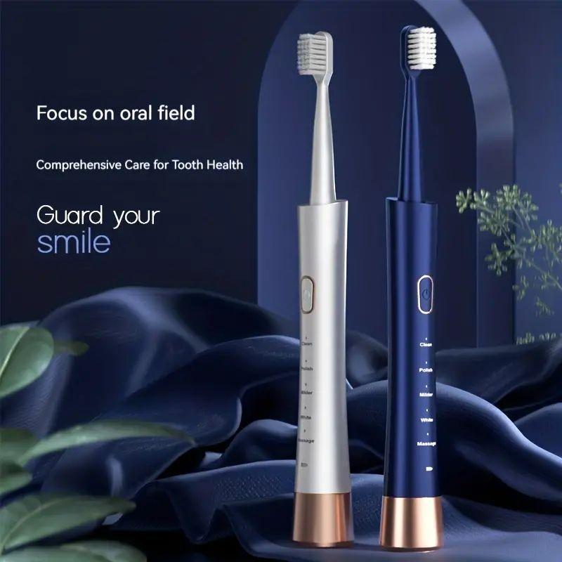 Electric Toothbrush, 1 Box Rechargeable Sonic Teeth Cleaning Toothbrush With 8 Counts Brush Heads, Portable Toothbrush For Adults, Thanksgiving Gift, Christmas Gift, Winter Gift Set
