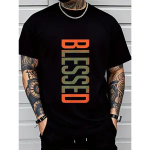 Men's BLESSED 3D Printed T-Shirt- Bold Geometric L