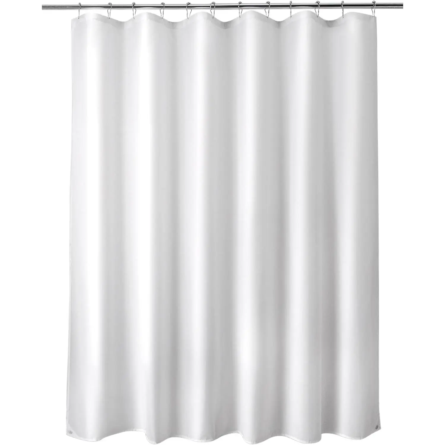 Waterproof Fabric Shower Curtain Liner Washable, Cloth Shower Liner with Magnets, White Shower Liner Soft Fabric, Lightweight Shower Curtain Liner, 70x72 Inches