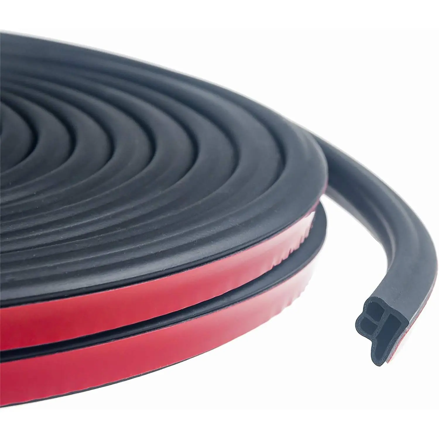 Weather Stripping, Self-Adhesive Auto Door Rubber Seal Strip, Engine & Window Noise Insulation (/100" x 2/5" x 33 )