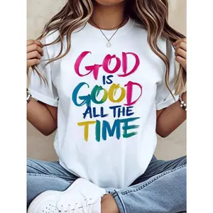 God Is Good All The Time Multicolor Brushstroke Christian Graphic T-Shirt Faith Tee Unisex S-3XL