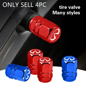 Car Styling Metal Wheel Tire Valve Caps Dust Accessories For Infiniti QX50 QX60 Q70L QX70 QX55 Q50 FX35 Q30 G37 JX35 G35 Q60 QX80 QX30 ESQ G25 G37 FX37 FX50 EX35 EX25 EX37