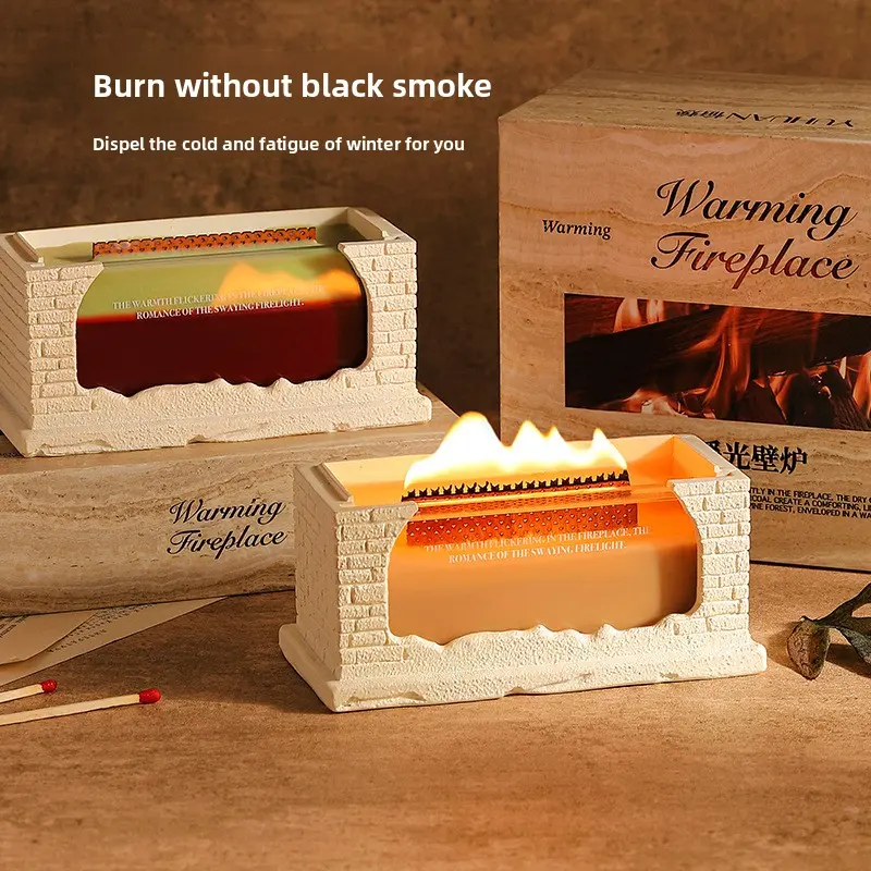 Fireplace Night Talk Wooden Scented Candle, white noise for relaxation and sleep aid, high-end birthday gift, home decoration, handmade fragrance