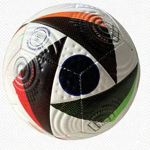 Euro 2024 Fussballliebe Inspired Size 5 Competition Football, Multi-Dot Textured PU PrecisionShell Soccer Ball 3-Layer Durable Structure for Daily Training League Match Outdoor Play Football Equipment