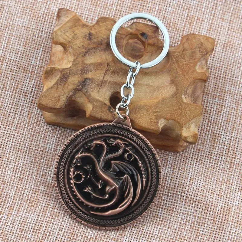 Dragon House Keychain Targaryen Dragon Shape Keyring for Fan Collection Accessories Friends Gift
