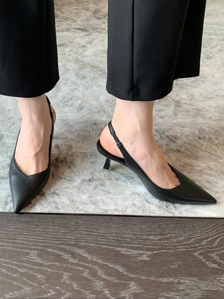 Women's Pointed Toe High Heel Slip-On Shoes Stiletto Heels, Backless Design, Perfect for Work & Daily Wear, Stylish Women's Footwear