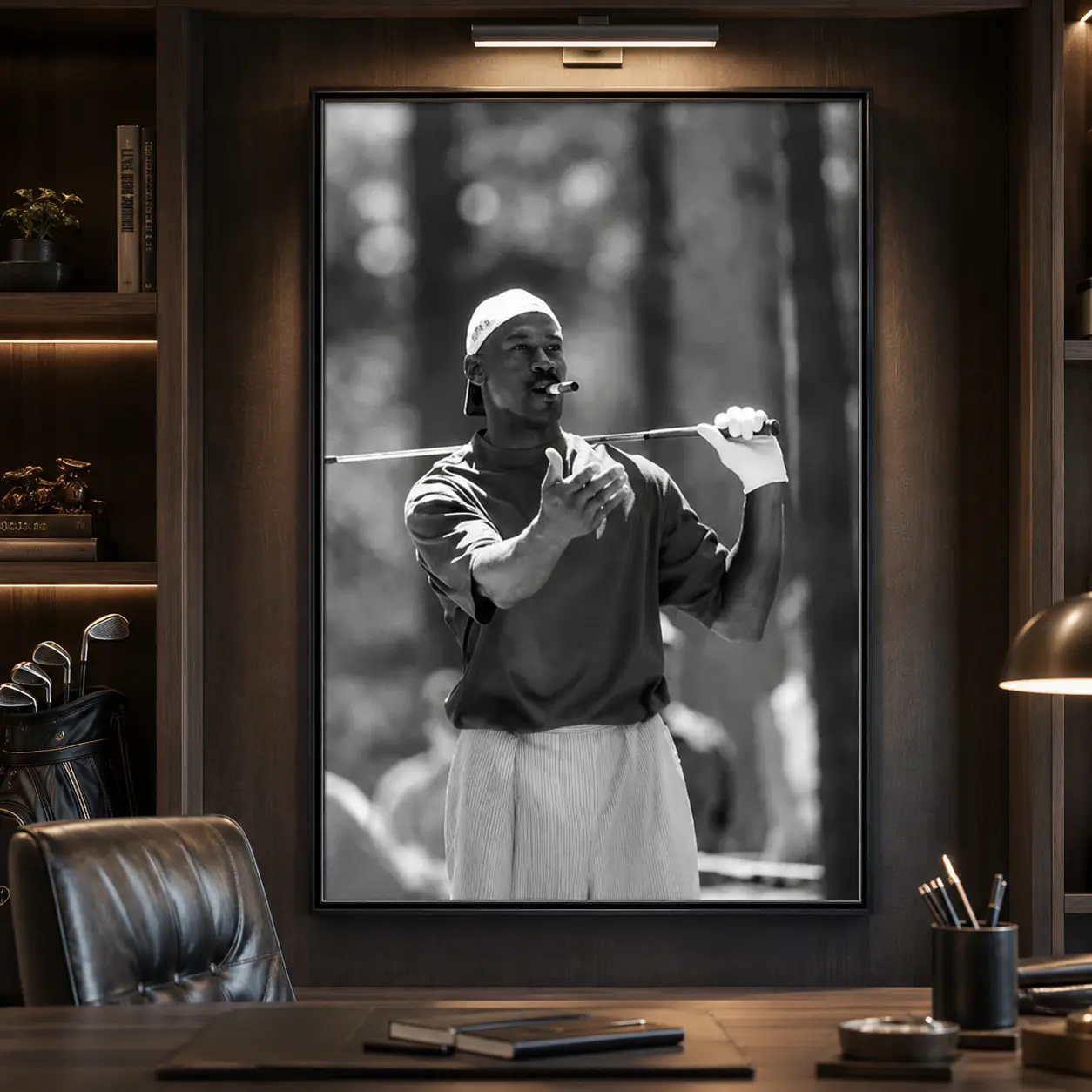 Michael Jordan Golf Wall Art, Black & White Sports Poster, Iconic Athlete Print, Golf Decor for Home Office or Game Room international athlete poster sports fan wall decor Sports moment poster canvas wall art print room decor gift