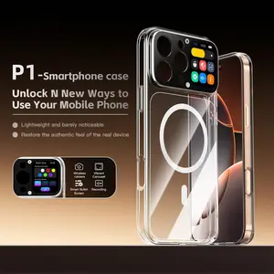 P1 Multifunctional Secondary Screen Phone Case for iPhone 16 Pro Max. Selfie Mode, Custom Scrolling Text, Voice Recording, Always-On Clock, Custom Wallpapers & Videos, Payment QR Code Display, Viral Smart LED Case, Accessories, Smartphone, Cellphone, Hand
