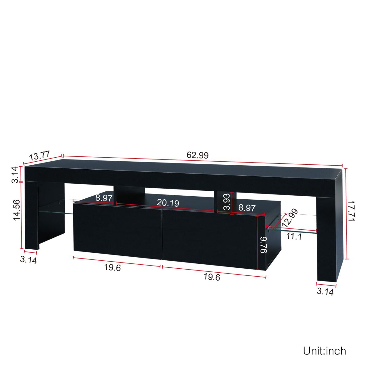 Entertainment TV Stand, Large TV Stand TV Base Stand with LED Light TV Cabinet.