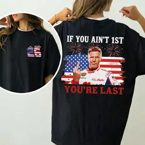 Unisex Shake & Bake 4th of July Tee, If You Ain't First You're Last Vintage T-Shirt, Talladega Nights cotton Shirt, Funny America graphic Independence Day Aparel Perfect For Independence Day casual Summer Spring men gifts white navy soft  fabric