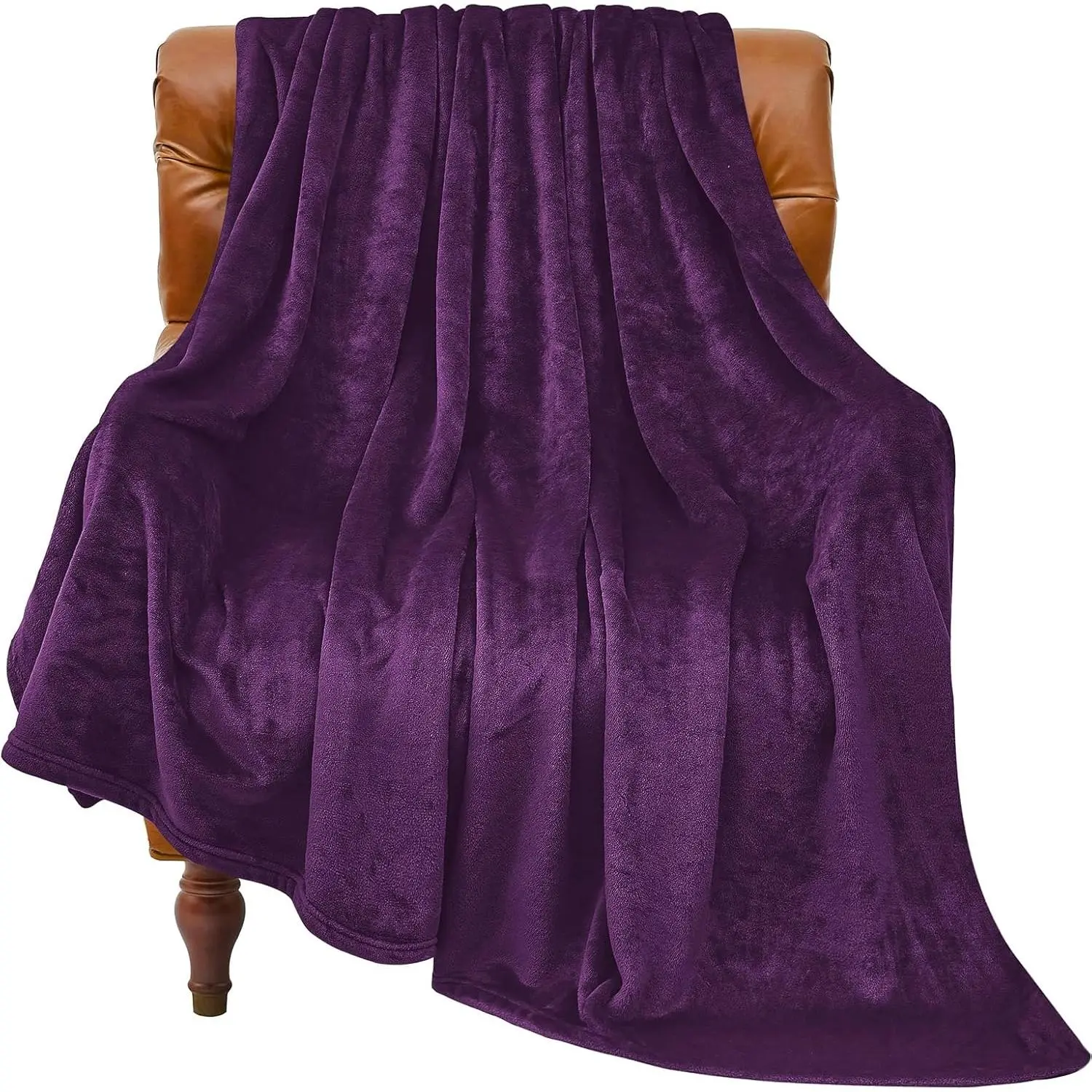 Fleece Blanket Soft Plush Throw for Couch Purple 50"x60" |   Soft Fleece, Plush Microfiber, Lightweight Warmth, All Season, Fade Resistant, Machine Washable, Couch Sofa Bed