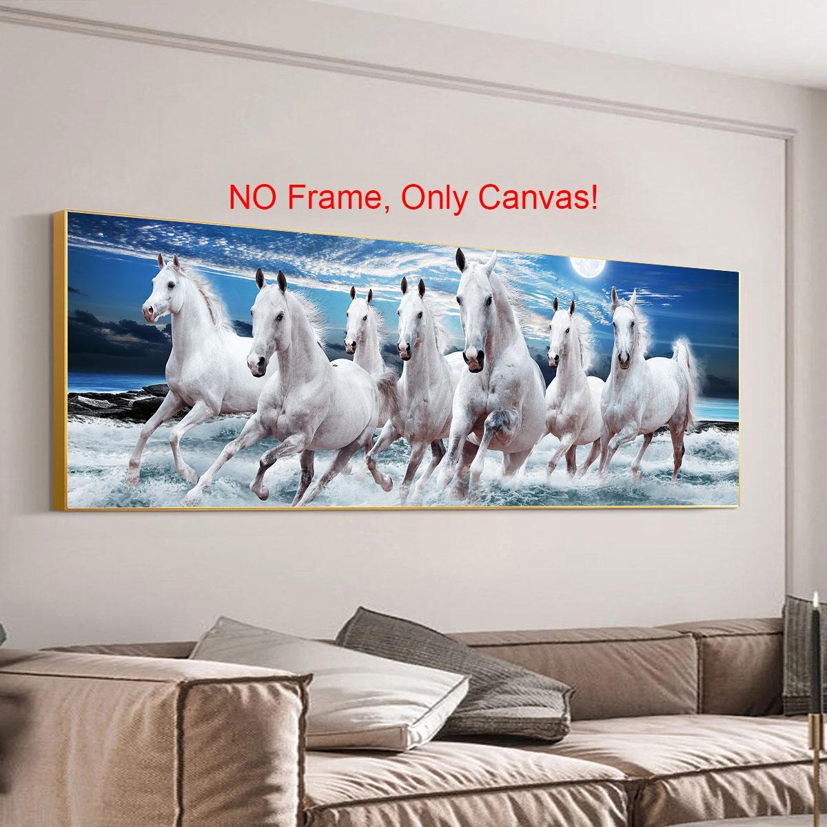 Running Horse Pattern Canvas Poster without Frame, 1 Count Creative Animal Canvas Painting, Wall Art Decor for Home Living Room Bedroom Office