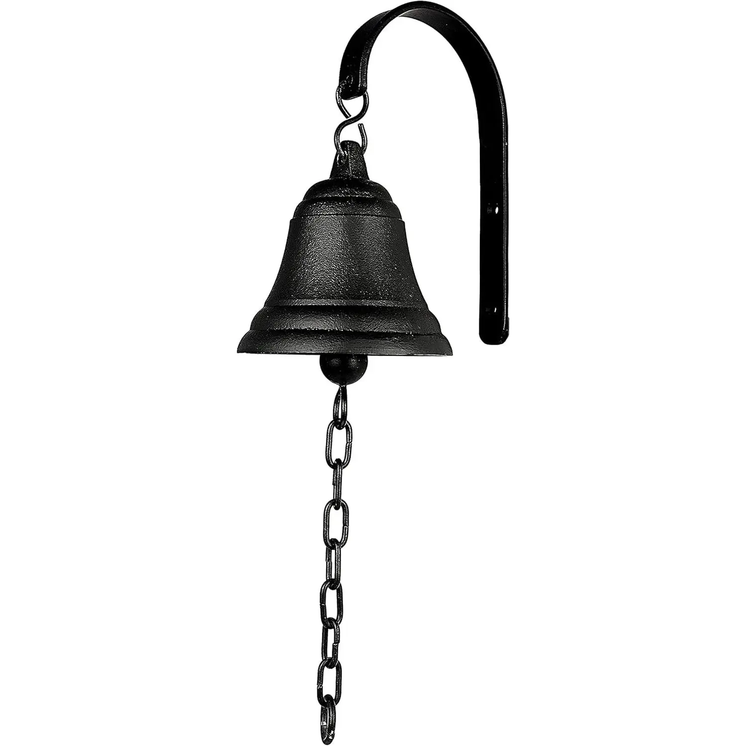 Vintage Cast Iron Dinner Bell as Entry Door Bell, Outside Hanging Decor or Indoor Decoration Wall Antique Farm and Front Gate Bell, Black