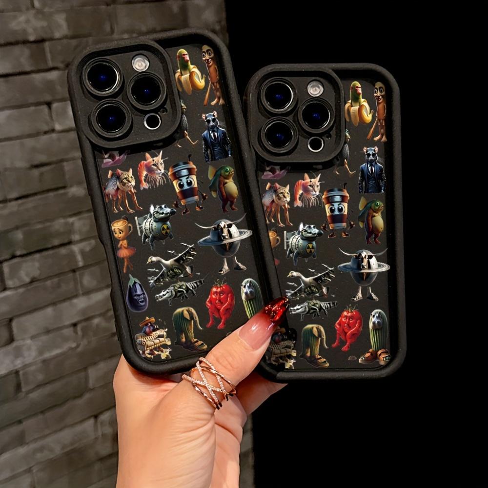 Phone Case: Fun Popular Quirky Animal Creative Personality Phone Case for iPhone 17 E Air Pro ProMax iPhone16 15 14 Plus 13 12 Mini 11 X XS XR Shockproof Soft TPU Back Cover