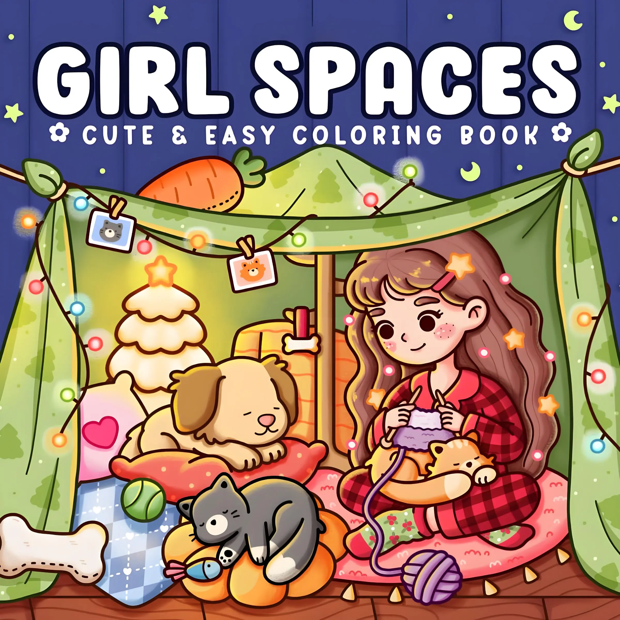 Girl Spaces Cute Easy Coloring Book For Adults & Teens | Cozy Girl Room Cozy Night Aesthetic Coloring Pages, Stress Relief ASMR Coloring Book, Perfect Gift For Girls Relaxing Activity,Back-to-school gifts
