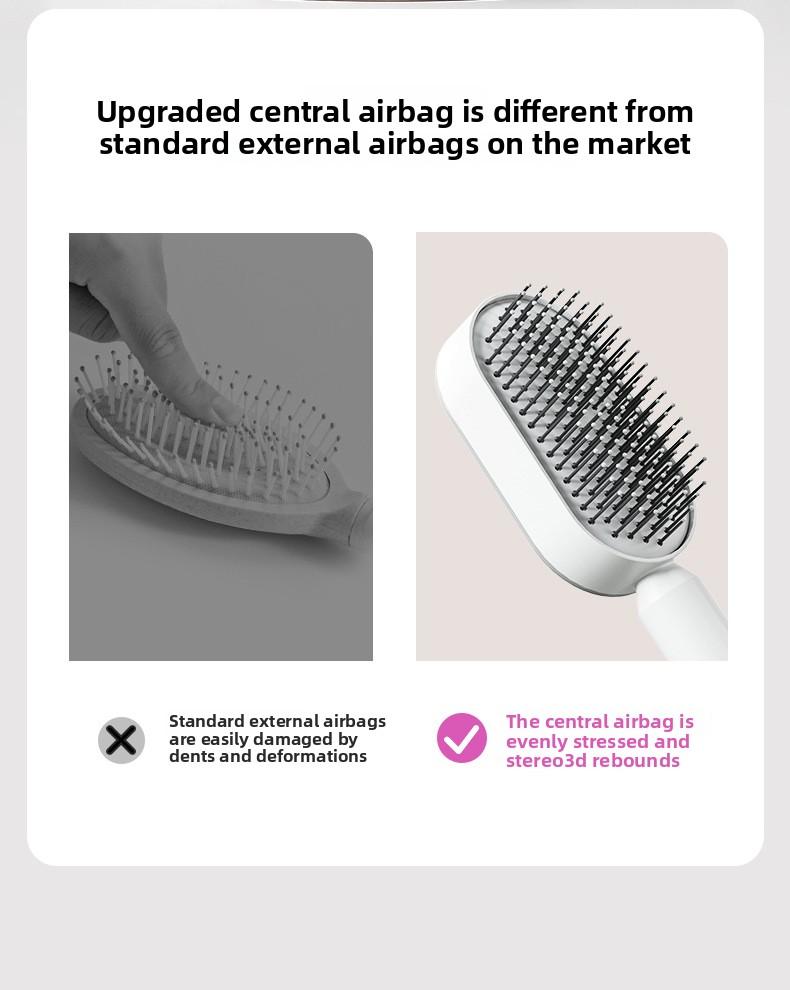 Luxury upgraded version, featuring a push-button cleaning design, suitable for women with long hair, popular air cushion massage comb
