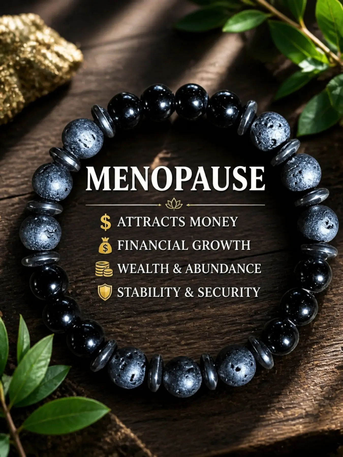Menopause Support That Looks Stunning: Natural Stone Beaded Bracelet for Women Adjustable Beaded Design Crystal Bracelets