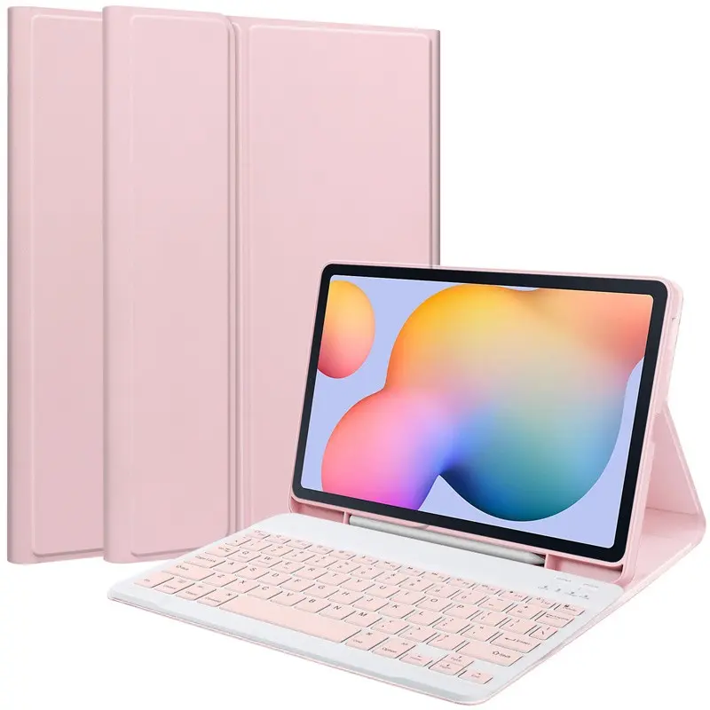Magnetic Keyboard Case for Galaxy Tab S12 Plus S12+ 12.6 Inch, Pink Color, Soft Shell, Tablet Accessory, Includes Keyboard