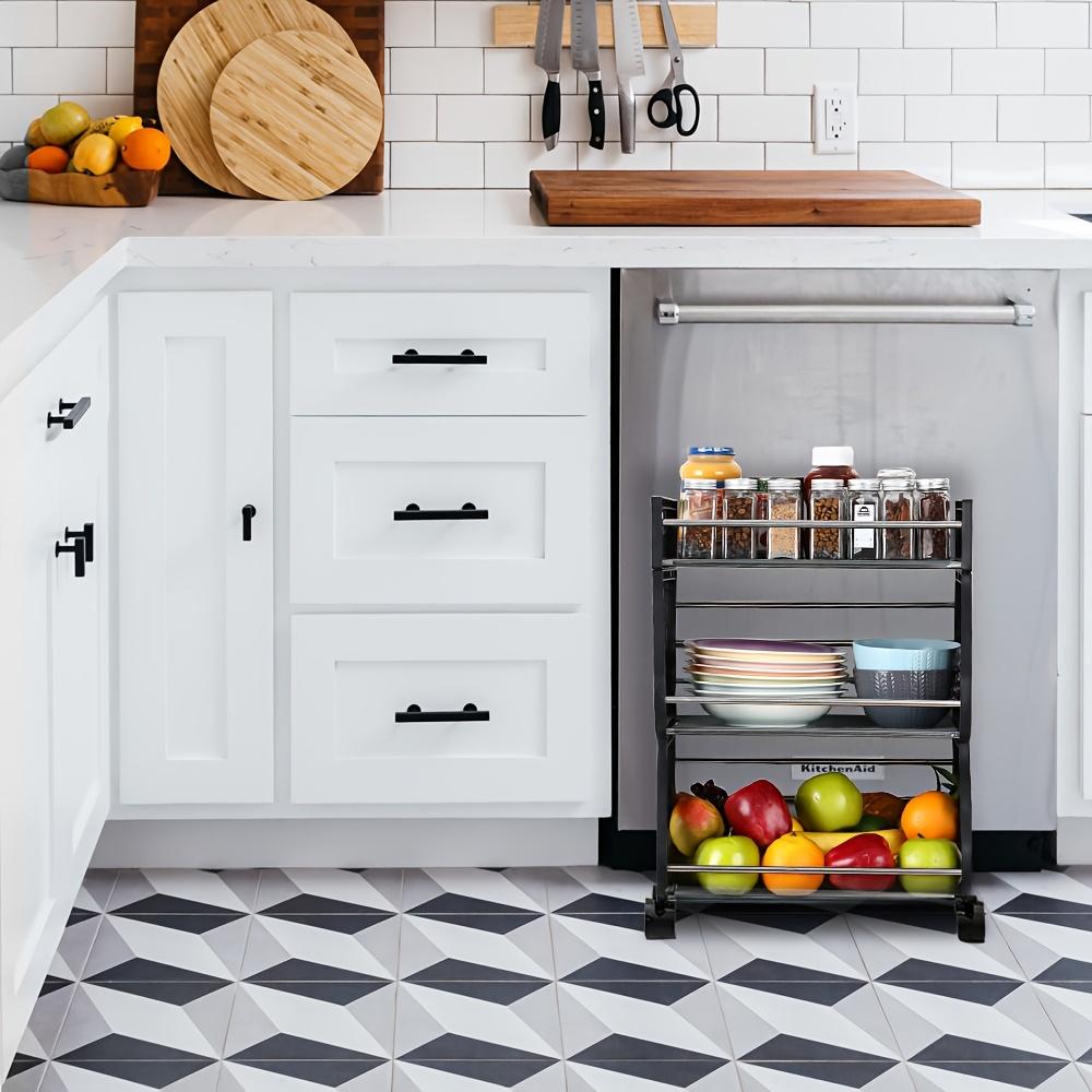 3 Tier Stackable Storage Baskets for Kitchen, Fruit Vegetable Organizer Cart with Wheels, Multi-functional Storage Basket Stand Utility Rack for Pantry, Produce, Onion, Potato