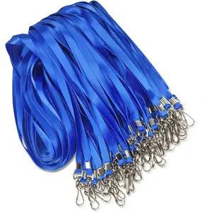 Flat Lanyard for ID Badge Holder with Swivel Hook and Badge Clip