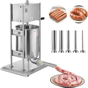 VEVOR Electric Sausage Stuffer, 22 LBS/ 10 L Vertical Meat Stuffer, Stepless Speed Control and Foot Pedal, Stainless Steel Heavy Duty Sausage Filler with 4 Stuffing Tubes, for Commercial Home Use