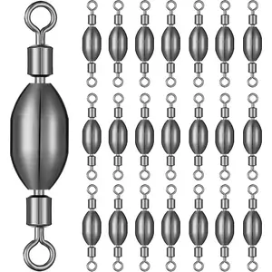 20 Pcs Brass Fishing Sinker Swivel Fishing Weights Saltwater Bullet Sinkers Drop Shot Weight Egg Sinkers with Swivel Rolling Removable Freshwater