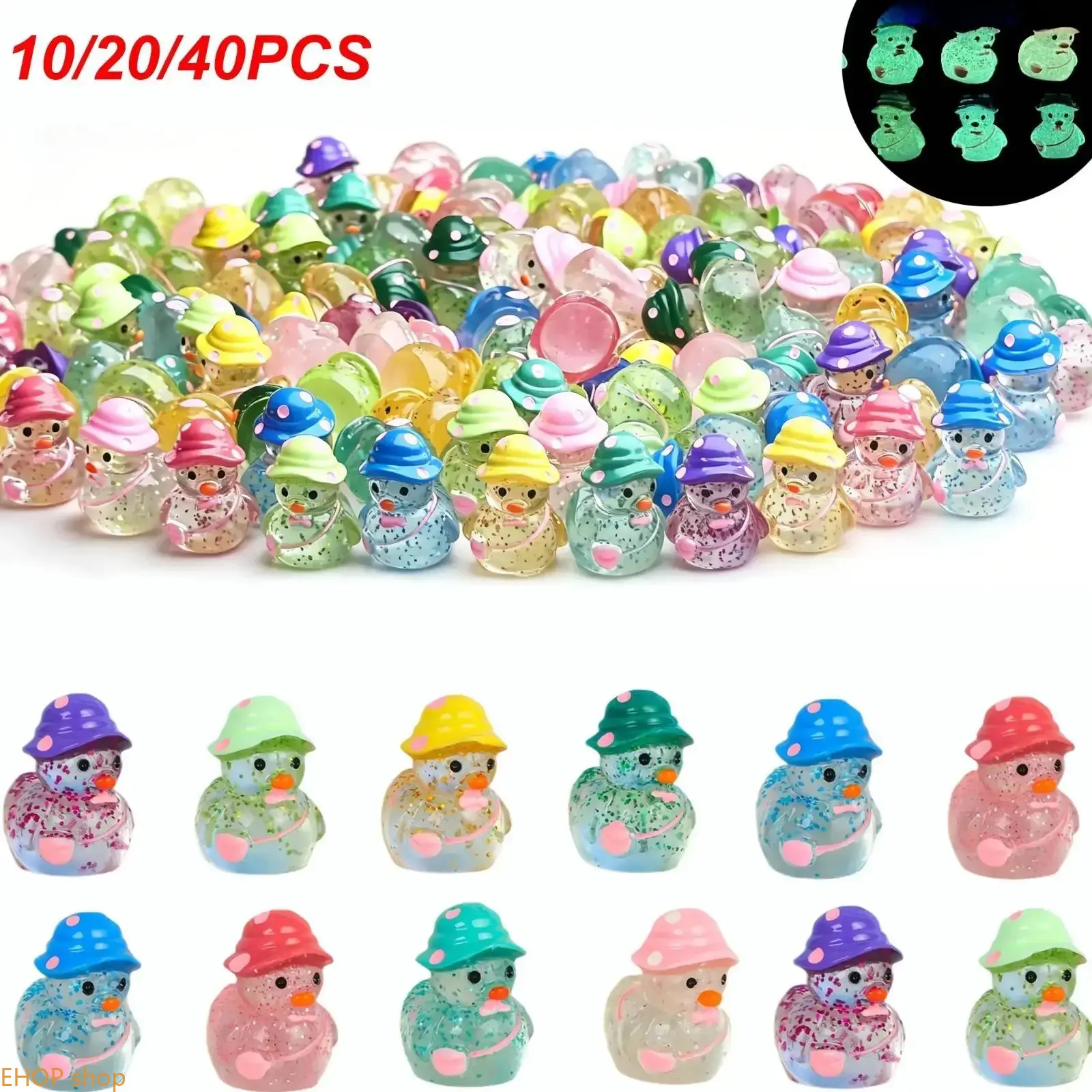 Mini Glitter Duck Figurines Colorful Resin Animal Charms Cute Duck Ornaments for Party Favors DIY Crafts Gift Bags Desk Decor Camping Hiking Hammock Decor Home Office Display Collectible Animal Decorations for Kids Adults Small Decorative Figurines,sohoch