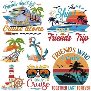 Retro Cruise Door Magnets 7 Pcs, Nautical Anchor Magnetic Stickers, Sea Themed Decor for Cabin, Fridge, Car & Party