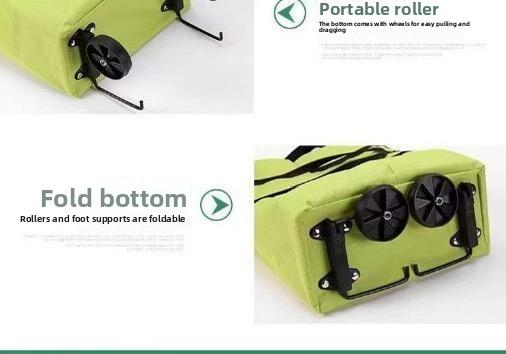 Portable Shopping Cart Foldable Grocery Trolley Lightweight with Wheels for Home Delivery Handcart Small Trailer Ideal for Shopping Tasks