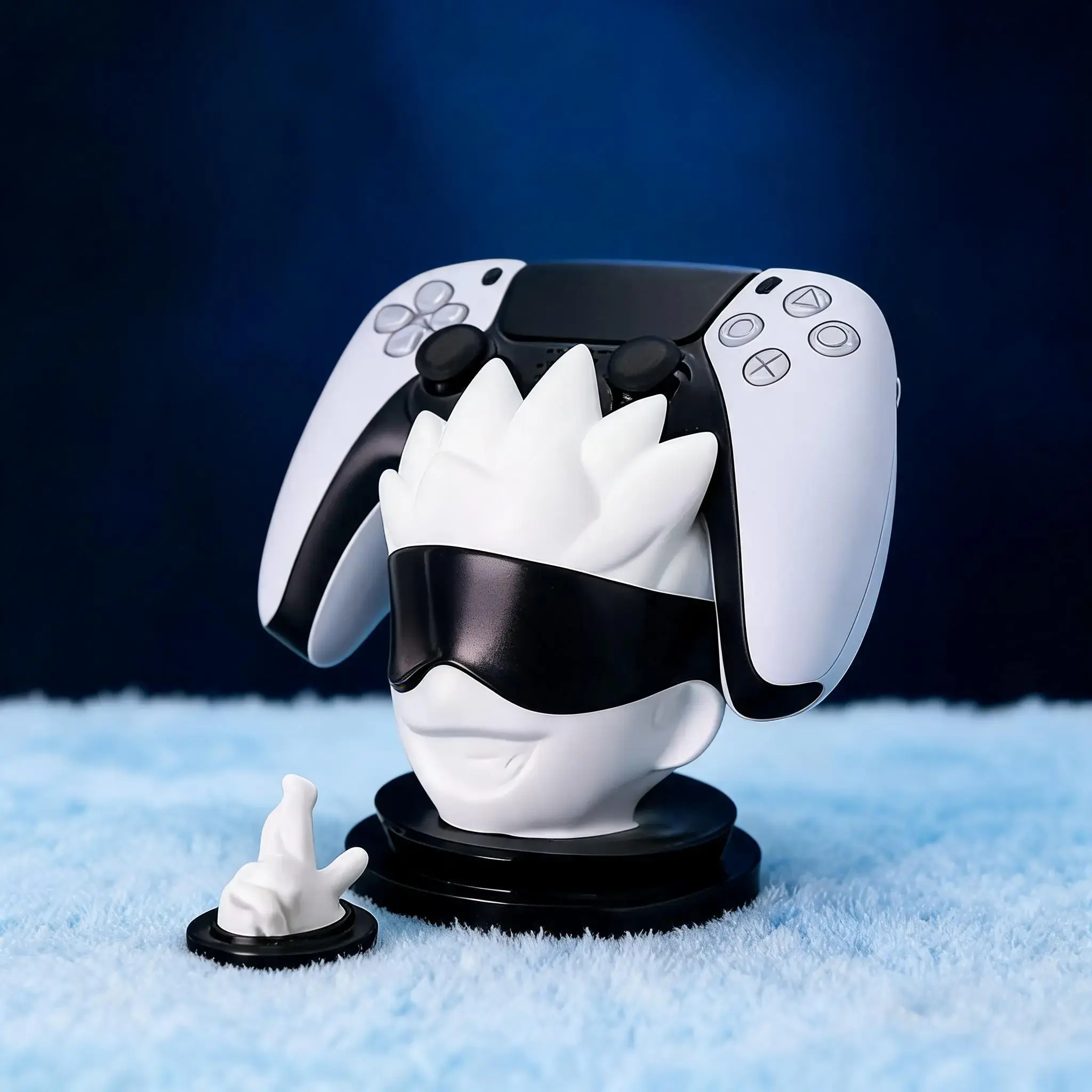 Blindfolded Giant Head Statue Game Controller Holder, Compatible with Ps4/ps5, Ns Pro Controller, Cyberpunk Theme Decor, Decorative Home Ornament, Figure Decor, Decorative Figurines, Decorative Piece