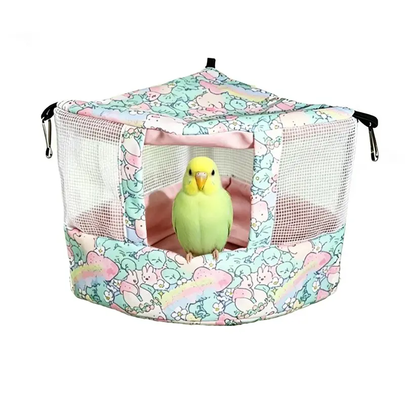 Summer Bird Nest Mat, Bird Supplies, Bird Cage Accessory, Triangular Space-Saving Design, Breathable Four-Season Use, Comfortable Habitat for Birds, Ideal for Outdoor Settings