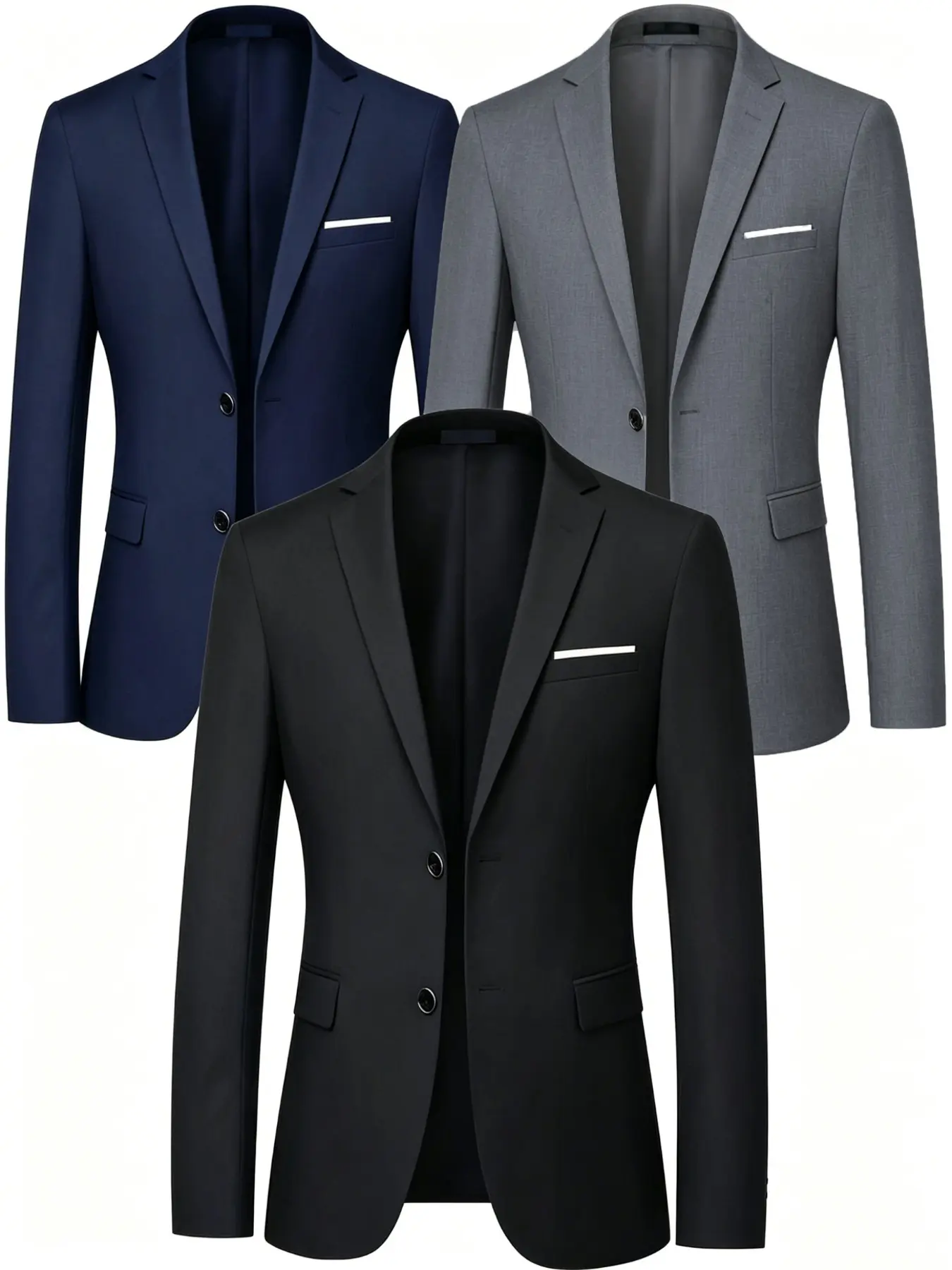 Men's Three-Piece Suit Jacket, Lightweight and Mature Style, Wrinkle-Resistant Fabric, Comfortable and Breathable, Perfect for Business and Casual Wear
