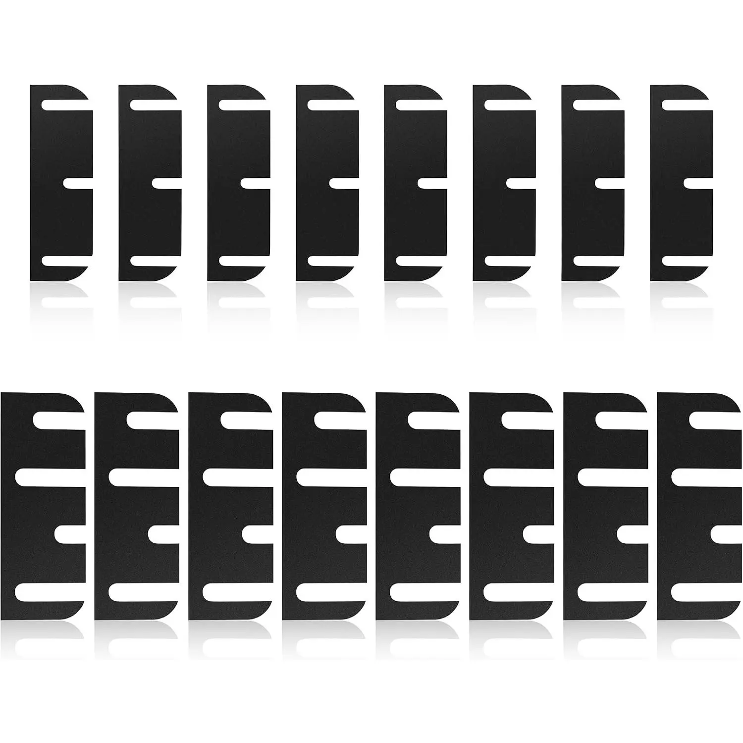 16 Pack Door Hinge Shims for Door Hinge Repair Kit, Black | 8 count 3.5 Inch & 8 count 4 Inch, Plastic Shims Stock, For Doors & Cabinets Hinge Repair, 0.04 Inch Thickness