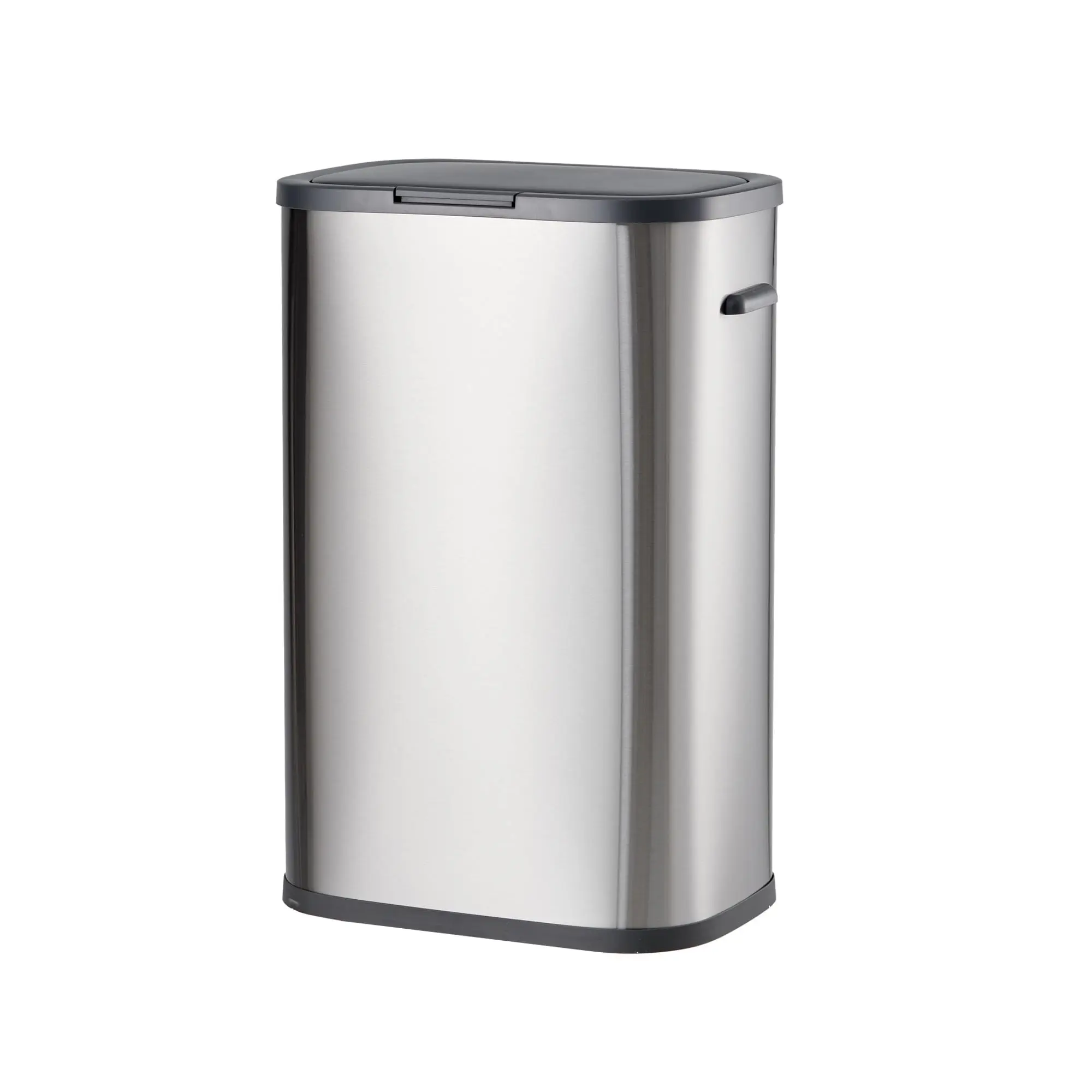 Garvee 13 Gal Stainless Steel Trash Can with Pop-Up Lid, Smudge & Fingerprint Resistant, 50L Rectangular Waste Bin for Kitchen, Bathroom, Office, Featuring Soft-Close Silent Design