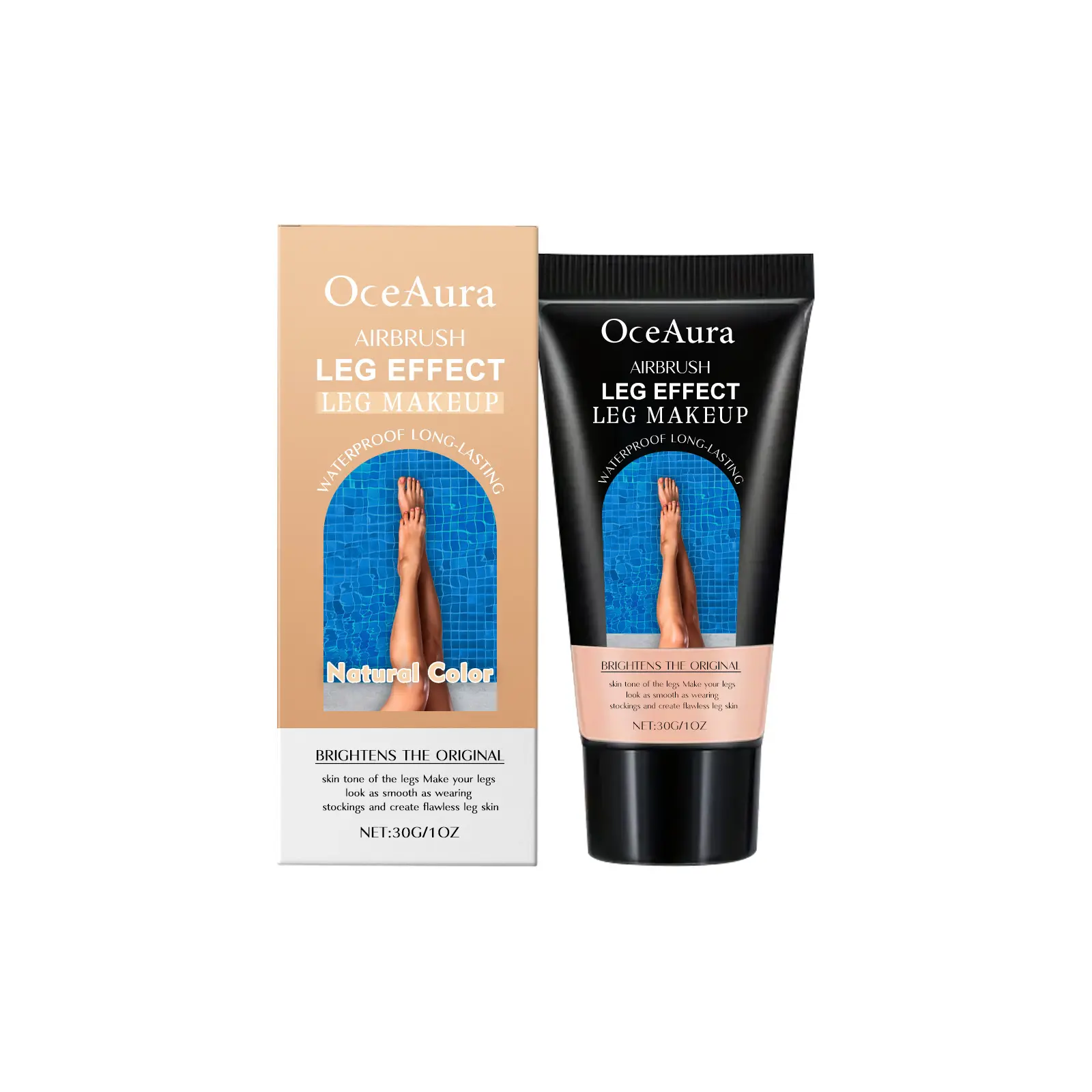 Leg Foundation Cream Bronzer for a Glowing, Dewy Finish - Smoothing, Sweat-Resistant Cosmetic with Titanium Dioxide for All Skin Types & Tones, Bronzed Makeup, Glowing Makeup, Brighten Up Bronzers, Cream Bronzers