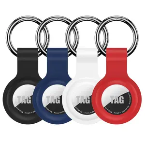 4-Pack Silicone Stand Keychain, Keys Holder for Airtag 1st & 2nd Gen, Scratch-Resistant Protective Case, Ideal for Luggage, Keys, Pets, Kids Bags