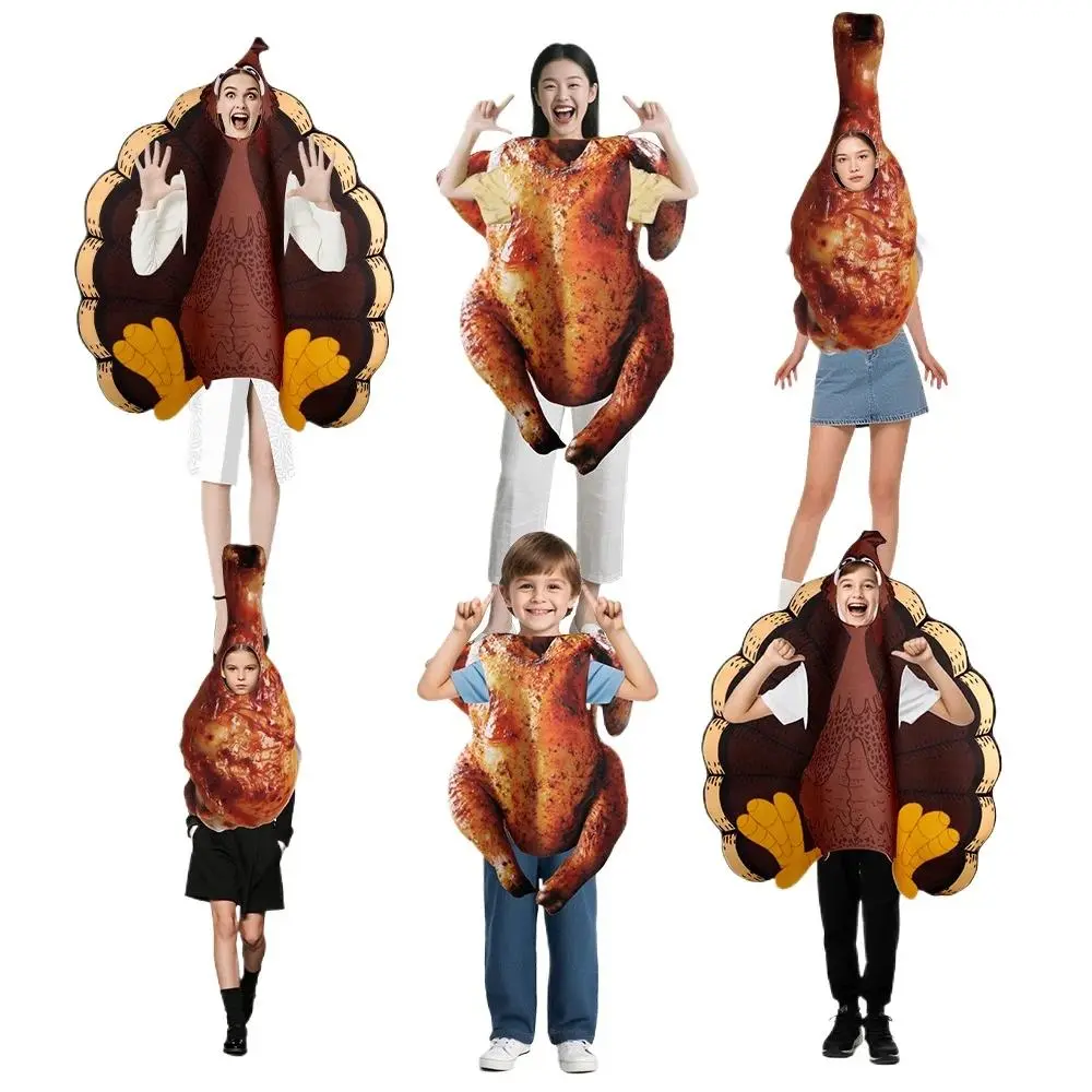 Funny Thanksgiving Roast Turkey Chicken Costume for Adult Kid Animals Halloween Party Stage Props Festival Performance Outfit