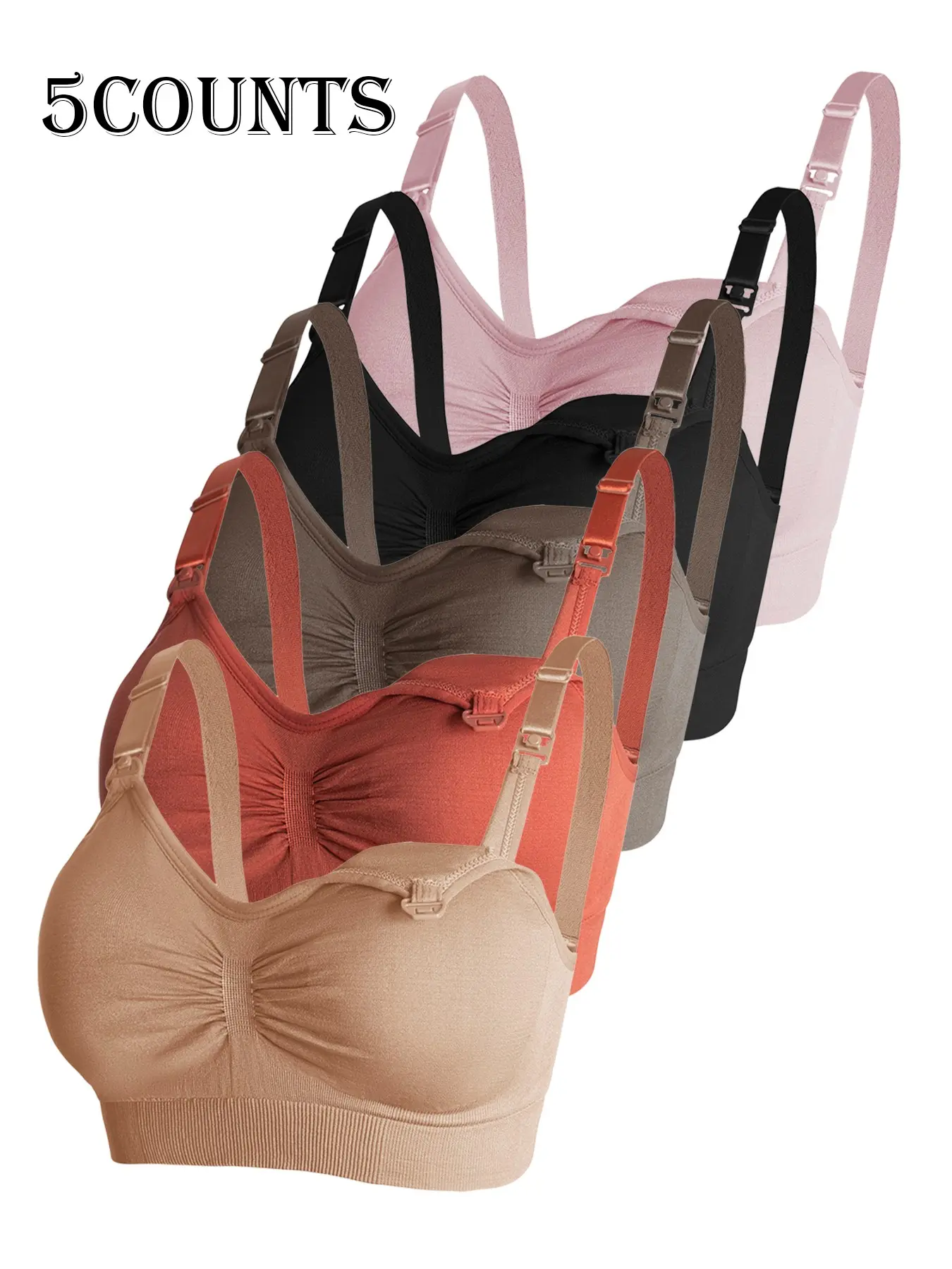 Women's Plain Nursing Bra, Breastfeeding Bras, Adjustable Straps Comfortable Maternity Underwear, Breathable Support Design for New Moms