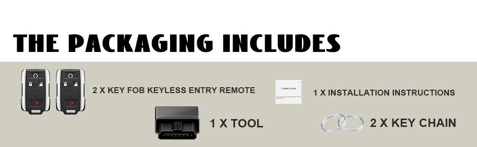 2PCS 4 Buttons Car Remote Key Fob Compatible for 2014-2018 GMC Sierra Chevrolet Silverado 1500 2500 3500, Chevrolet Colorado GMC Canyon 2015-2021