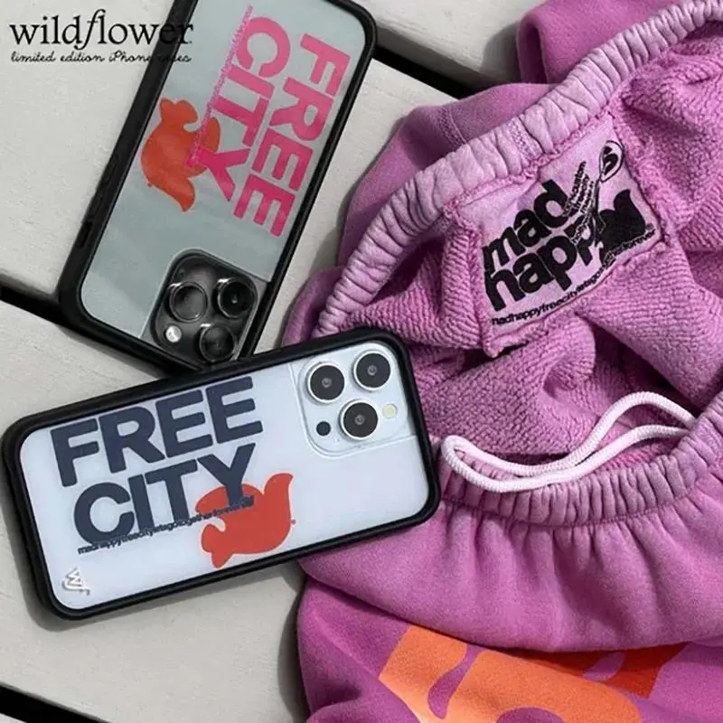 Luxury INS free city Wildflower  for iPhone 11 12 13 14 15 16 17 Pro Max 16 Plus Fashion trend 3D wf anti- Cover﻿ vintage fan gift shockproof slim protection striped case