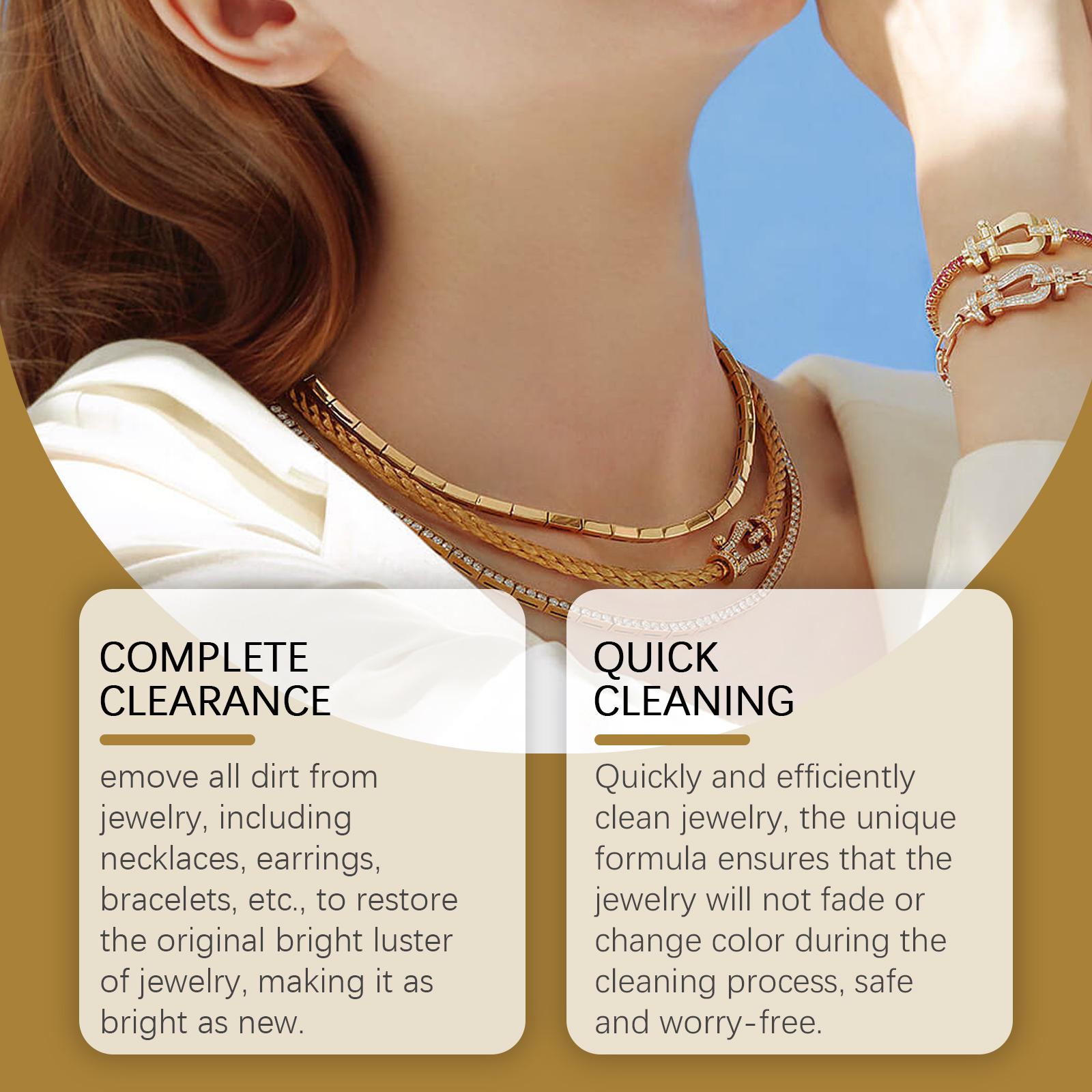 Jewelry cleaner, jewelry and metal cleaning solution, diamond necklace rust and dust removal care solution