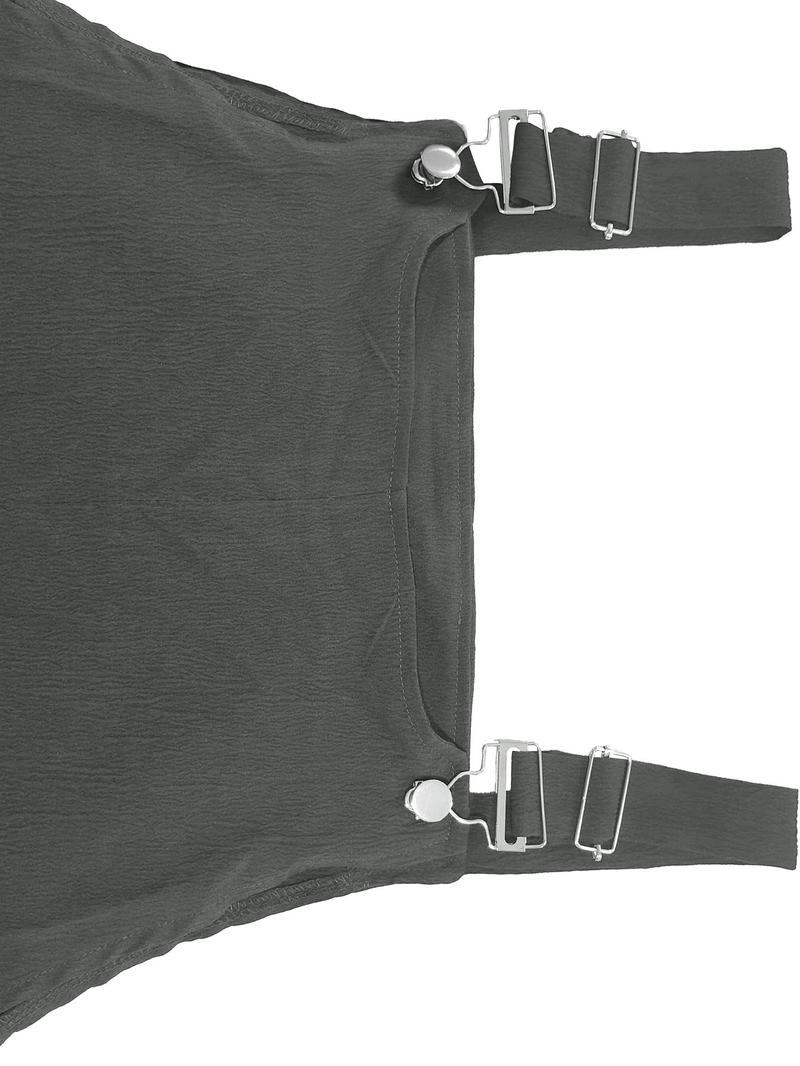 【Plus Size】Solid Color Romper, Casual Comfy Overalls for Summer, Women's Plus Clothing for Daily Wear