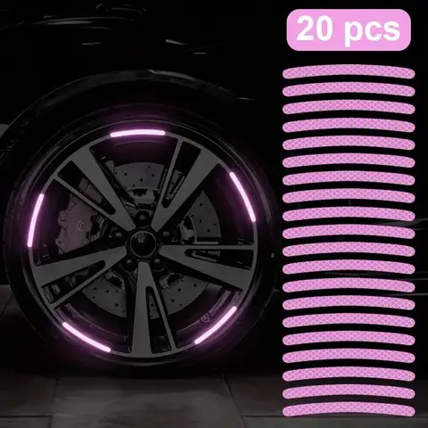 Car Wheel Reflective Sticker, Car Wheel Hub Reflective Sticker, Universal Motorcycle Electric Car Wheel Warning Sticker, Car Accessories