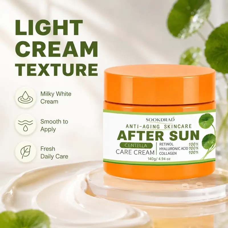 After Sun Care Cream, Centella, Retinol, Hyaluronic Acid, Collagen, Anti-aging Skincare, After Sun Care, 4.94oz, 140g