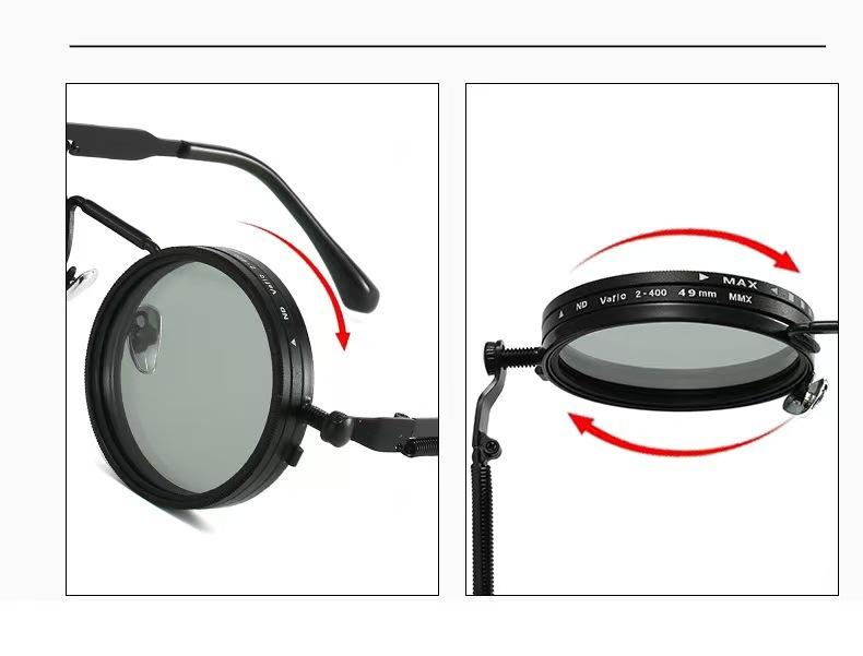 Polarized Round Sunglasses for Men Women, Retro Punk Style UV400 Protection Shades, Clear Vision Eyewear for Fishing Outdoor Activities
