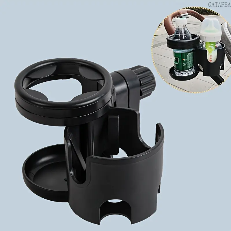 Solid ABS Universal Cup Holder - 2-Slot 2-in-1 E-Bike Accessories Bottle Rack, Holds Bottles for Electric Bikes, Scooters, Water Bottles