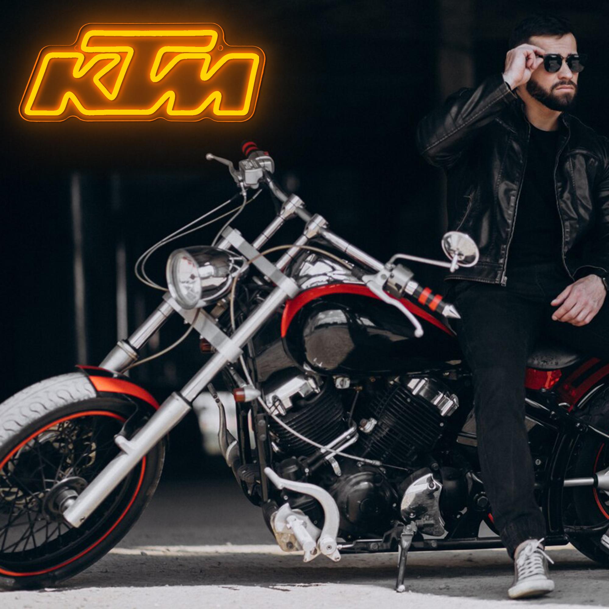 KTM Neon Sign, USB Powered KTM LED Sign, KTM Logo, Motorcycle Wall Decor, KTM Wall Art, Decorative Lights, Led Neon Signs, Novelty Lighting for Home, Office, Garage