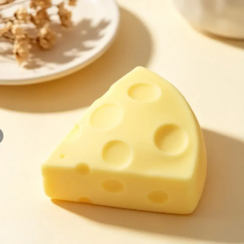 Simulation Triangle Cheese Squishy Toy, Flour Filled, Soft and Elastic, Stretchable Stress Relief Gift for Students and Office Workers
